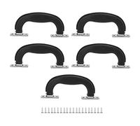 TOPINCN 5pcs Poignées de Bagages en Fer en Plastique Robustes, Porte-côté de la Valise Vintage, Caisse de Transport, Pièce de Remplacement des Bagages avec Vis pour Boîtes à Outils (Black)