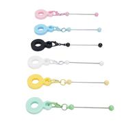 TOPINCN 6 Pièces Breloques de Paille Perlées Barre de Fer en Silicone Breloque de Tasse Perlée Barre Vierge pour la Décoration de Gobelet avec des Barres en Métal pour la Réunion de Fête