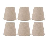 TOPINCN 6 Pièces Petit Abat-jour Clip sur Tambour Abat-jour en Tissu de Lin pour Bougies Ampoules Accessoires D'éclairage