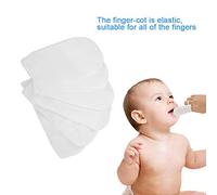 TOPINCN 6pcs Lavable Réutilisable en Coton de Gaz de Gaze Doigt le Doigt pour les Outils de Soins pour bébé Blanc
