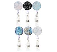 TOPINCN 6Pcs Retractable Badge Holders - ID Card Reel Clips for Office