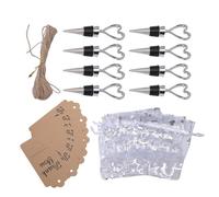 TOPINCN 8 Bouchons de Vin en Forme de Coeur, Amoureurs de Bouteille de Vins Design Sacs étiquettes et Corde de Jute pour L'anniversaire de Mariage, Décoration de Bouchette de Bière