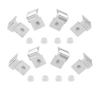 TOPINCN 8 Ensembles de Clips de Couvercle D'Aquarium en Acier Inoxydable, Support de Couvercle Supérieur en Verre pour Aquarium, Capot de avec Tampon en Silicone pour Aquarium