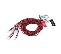 TOPINCN 8 LED -RC Éclairage du Système D'éclairage avec Câble de 600 Mm pour L'hélicoptère D'avions, Détection Basse Tension, Manuel ou Télécommande, adapté à Futaba Jr KO Sanwa 2,4g émetteur