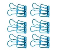 TOPINCN 80pcs 19mm Ensemble de Pinces à Reliure en Fil Métallique Multi-usages, Pince à Papier évidée pour L'organisation de Documents D'école de Bureau Classant Les Pinces de Reliure (Bleu)