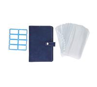 TOPINCN A6 Cash Binders, Budget Money Binders PU Leather avec 10pcs Cash Enveloppes 12pcs Fiches 36PCS Autocollants Planificateur Money Sauveillance Bonnes (BLUE)