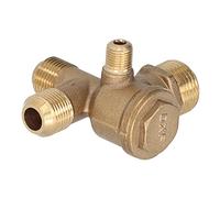 TOPINCN Accessoire de Clapet Anti-retour à Double Tube en Laiton Haute Résistance, Installation Rapide pour le Remplacement de la Valve du Compresseur D'air, Jaune (10 * 16 * 16 * 20.5mm)