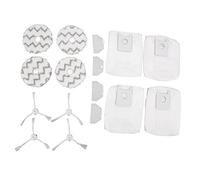TOPINCN Accessoires de Robot de Balayage Kit de Remplacement pour Aspirateur pour Balayage Roidmi EVA SDJ06RM, Comprend 4 Sacs à Poussière, 4 Filtres, 4 Brosses Latérales et 4 Chiffons de Vadrouille