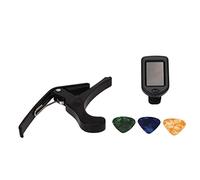 TOPINCN Accordeur de Guitare avec écran LED, 3 Médiators | LED lumineuse, facile à lire, pour guitare et ukulélé