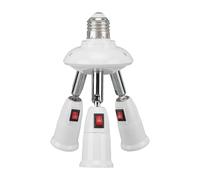 TOPINCN Adaptateur de Douille E27/E26, Rallonge de Douille 3 en 1, Convertisseur D'ampoule, Réglable 85-265 V, Rotation à 360 Degrés, Courbure à 180 Degrés avec Interrupteur à Bouton