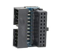 TOPINCN Adaptateur de Prise USB3.0 pour Carte Mère, Connecteur de Prise USB coudé à 90 Degrés avec des Performances Stables pour Les Petites Zones de Bureau AB Noir