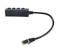 TOPINCN Adaptateur Ethernet Meilleur Conception High Performance 1 à 4 Adaptateur de Câble de Port pour Les Appareils sans Fil, Ordinateur ABS Black Cat7 Câble Réseau