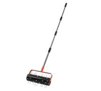 TOPINCN Aérateur de Pelouse Roulant en Acier Inoxydable, Outil Manuel de Déchaumage de l'herbe, 42 Pointes, Rouleau D'aérateur pour Pelouse, Jardin, Aération du Sol