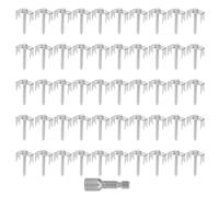 TOPINCN Agrafes de Clôture 50 Pièces, Vis D'agrafe de Clôture en Fil Métallique Réutilisables pour Clôtures en Maille et Tissées, Attaches de Poteau en Acier Inoxydable Robustes, Clous