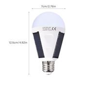 TOPINCN Ampoule LED Solaire Portable, Lumière Vive et étanche pour Camping en Plein Air, Lampe à économie D'énergie à Panneau Solaire pour Randonnée et Voyage (7W)