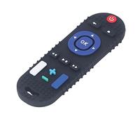 TOPINCN Anneau de Dentition en Silicone pour bébé, Jouets à Mâcher en Forme de Télécommande TV avec Boutons Multi-texturés pour le Développement Sensoriel du Nourrisson (BLACK)