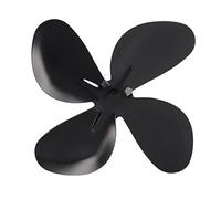 TOPINCN Arrêter Le Ventilateur Couteau en Aluminium Fiche de Remplacement Efficace pour Une Circulation de L'air Chaud approprié pour Les Accessoires de Ventilateur de Poêle Noir (4 Lames)