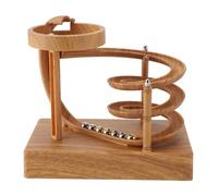 TOPINCN Art Perpetual Motion Machine Desk Toy, Balance Physical Modèle D'énergie Non arrêté Ball Touet Newtons Science Physique Gadgets Ornement de Décoration de Bureau (Grain de Bois)