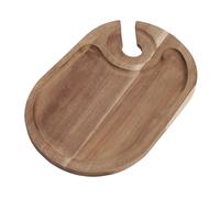 TOPINCN Assiette D'apéritif au Vin, Assiette de Cocktail en Bois avec Porte-verre, Plateau à Cocktail Mini Charcuterie Panneau à Fromage avec Porte-vin pour Collations de Fromage
