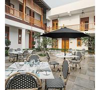 TOPINCN Auvent de Remplacement pour Parasol, Housse de Parasol en Polyester Imperméable, Tissu Anti-, Idéal pour la Cour, la Plage, Les de Piscine de 6,6 Pieds X, Pieds ou 9,8 X 9,8 (Riz Blanc #19)