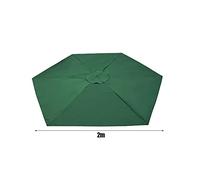 TOPINCN Auvent de Remplacement pour Parasol, Housse de Parasol en Polyester Imperméable, Tissu Anti-, Idéal pour la Cour, la Plage, Les de Piscine de 6,6 Pieds X, Pieds ou 9,8 X 9,8 (Green #16)