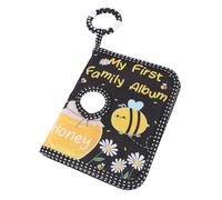 TOPINCN Baby Soft Photo Album Black Color Bee Tarming Toddlers Family Photo Book Kids Photos with Safety Mirror for Baby Growth Record