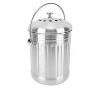 TOPINCN Bac de Compost pour Comptoir de Cuisine, Filtres à Charbon de Bois en Acier Inoxydable avec Couvercle et Poignée, Bucke de Compostage Intérieur Facile à Nettoyer et Odor pour