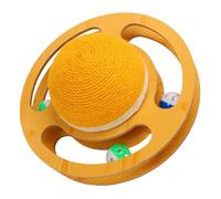 TOPINCN Balle à Gratter en Sisal avec Piste à roulettes pour Chats, Exercice D'entraînement Interactif, Grattoir en Sisal pour Chatons et Petits Chats avec Base Lestée