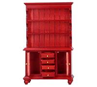 TOPINCN Bibliothèque D'Armoire Miniature, Armoire Miniature en Bois avec Un Design Unique pour la Décoration de Maison de Poupée, Meubles de Maison de Poupée pour Enfants