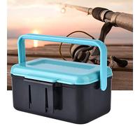 TOPINCN Boîte à Appâts de Pêche, Boîte à Appâts Vivants Durables avec Pincettes pour Les Amateurs de Pêche, Matériau ABS Bleu 13x9.5x6.5cm