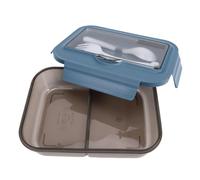TOPINCN Boîte à Déjeuner Portable -ondes, avec Compartiment Cuillère Fourchette, Récipient Alimentaire pour le Travail, L'école, Repas Quotidien (BLUE)