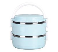 TOPINCN Boîte à Déjeuner Ronde Isolée Thermiquement, Boîte à Déjeuner en Acier Inoxydable, Couvercle étanche pour L'école, le Bureau et L'extérieur (Couche double Version 304 épaissie (bleu nordique))