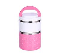 TOPINCN Boîte à Lunch Thermique en 2 Couches, Pot D'aliments en Acier Inoxydable, Récipient de Nourriture Chaude pour le Riz à Soupe, Caddie de Repas avec Conception D'isolation Thermo