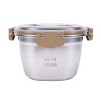 TOPINCN Boîte de Conservation en Inox 1900ml, Lunchbox Hermétique avec