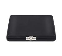 TOPINCN Boîte de Rangement en Roseau en Cuir en Cuir PU en Bois pour Roseaux de Hautbois -, Exquis, Compact - 10/12 / 20pcs - Noir - pour Les de Haut Niveau (10PCS)