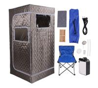 TOPINCN Boîte de Sauna Portable, Sauna à Vapeur Portable pour la Maison avec Vapeur 3L, Tente de Sauna Infrarouge avec Chaise Pliante et Télécommande, Tente de (Plug UE 220V)