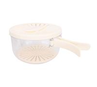 TOPINCN Bol à Lavage des Fruits avec Panier de Drainage de Passoire Boîte de Rangement Collante de Rangement de Cuisine Paniers de Bol de Bol pour Comptoir de Réfrigérateur (WHITE)