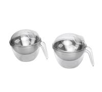 TOPINCN Bol à Salade glacé 2 Pièces, Bol de Service réfrigéré en Acier Inoxydable avec Couvercle et Poignée Transparents, pour Buffet de Salade de Pâtes aux Fruits et Légumes