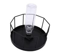TOPINCN Bol d'alimentation Automatique en Eau pour Reptiles, Plat à Boire en Acier Inoxydable pour Tortue avec Base Stable et Bol Amovible, Combo Nourriture et Eau pour Habitats de (Petite)