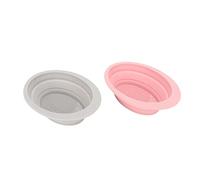 TOPINCN Bol de Nettoyage pour Pinceaux Cosmétiques Pliable avec Zones Surélevées de Différentes Formes, Compact et Léger, adapté à les Types de Pinceaux et D'éponges de Maquillage, 2 Pièces