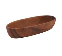TOPINCN Bol en Forme de Bateau en Bois Bols Salades en Bois Plateau en pour Nourriture à Pain de Pain Dessert les Collations des Fruits des Ustensiles (Petit)