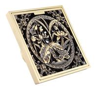 TOPINCN Bonde dévacuation de Douche en Laiton Antique Carré, Invisible 10 cm