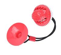 TOPINCN Boule à Ventouse à Mâcher pour Chien, Nettoyage des Dents, avec Cloche, pour Entraînement Interactif, Caoutchouc 15,7 Pouces (Blanc et Rouge)