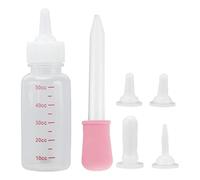 TOPINCN Bouteille D'infirmière pour Enfants Petite Bouteille Alimentaire d'allaitement pour Chatons Chiots, Bouche en Silicone Douce, Contrôle, Matériau ABS (Sucette Blanche + Rose)