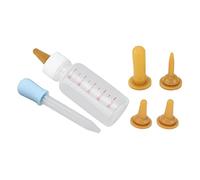 TOPINCN Bouteille D'infirmière pour Enfants Petite Bouteille Alimentaire d'allaitement pour Chatons Chiots, Bouche en Silicone Douce, Contrôle, Matériau ABS (Pacification Brune + Bleu)