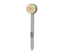 TOPINCN Brosse de Douche Amovible à Long Manche, épurateur Corporel Respectueux de la Peau, Brosse Arrière pour Salle de Bain (GREY)