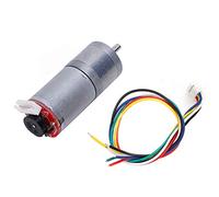 TOPINCN Brosse de Moteur à Engrenages DC avec Réducteur D'encodeur de Vitesse GA25-370 pour une Transmission Stable et une Résistance à L'usure pour les Projets de Bricolage (DC12V 150RPM)