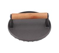 TOPINCN Burger Press, Lourde Fonte en Fonte de Grill de Presse Ronde à Viande de Viande Bacons Press Presse Press Barbecue Press Burger Smasher Griddle avec Poignée en Bois pour BBQ