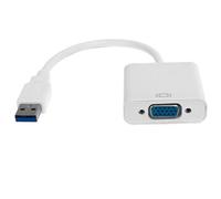 TOPINCN Câble Adaptateur Convertisseur USB3.0 vers VGA 1080P pour écran partagé, Idéal pour Les Projecteurs et Les Téléviseurs, Large compatibilité avec Divers Appareils (White)