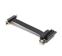 TOPINCN Câble D'extension 90 ° PCI-E 1X Double Adaptateur avec Cache-Doigt doré pour Châssis PCIe Gen3 8Gbps 1U/2U